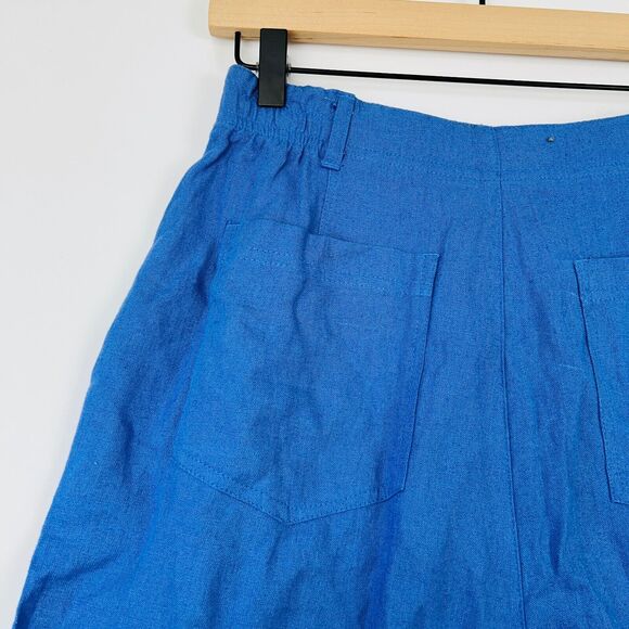 Sigrid Olsen Blue Linen Blend Shorts Size 10 NWT Casual Comfort Wear Essential - Picture 10 of 14